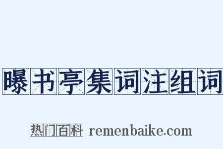 曝书亭集词注组词是什么意思的图片
